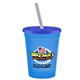 a transparent blue cup & translucent blue lid & frost straw 16 oz stadium tumbler cup with lid straw - digital