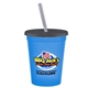 a transparent blue cup & transparent smoke lid & frost straw 16 oz stadium tumbler cup with lid straw - digital