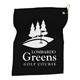 aerial view a black 15 x 18 golf towel, image 1 of 2