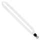 aerial view a white 3/4 dye - sublimated lanyard with plastic clamshell plastic o - ring, image 1 of 2