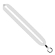 aerial view a white 1 dye - sublimated lanyard with metal crimp metal split - ring, image 1 of 2