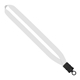 a white 1 dye - sublimated lanyard with plastic snap - buckle release and plastic o - ring