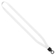 aerial view a white 1/2 dye - sublimated stretchy elastic lanyard with plastic clamshell and plastic o - ring, image 1 of 2