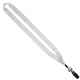 aerial view a white 3/4 dye - sublimated lanyard with metal crimp and metal bulldog clip w / swivel, image 1 of 2