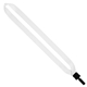 a white 3/4 dye - sublimated lanyard with plastic clamshell and plastic bulldog clip