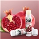 aerial view a pomegranate promotional lip balm with natural beeswax formula, image 1 of 2