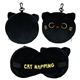 aerial view a black comfort pals(tm) cat 2- in -1 pillow sleep mask, image 1 of 2