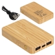 aerial view a bamboo fsc(r) bamboo 5000mah dual port power bank with wireless charger, image 1 of 2