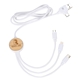 aerial view a white bamboo 3- in -1 39 charging cable, image 1 of 2
