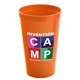 aerial view a bright orange cups - on - the - go 22 oz stadium cup with digital imprint, image 1 of 2