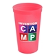aerial view a bright pink cups - on - the - go 22 oz stadium cup with digital imprint, image 1 of 2