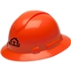 a orange full brim hard hat