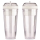 aerial view a clear 20 oz snack and drink cup, image 1 of 2