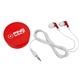 a red ear buds
