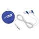 a royal blue ear buds