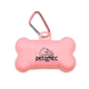 a light pink waste bag dispenser