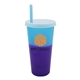 a blue to purple mood(tm) 26 oz tumbler with lid straw, full color digital