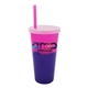 a pink to purple mood(tm) 26 oz tumbler with lid straw, full color digital