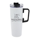 aerial view a white 28 oz straight wall revolution mug, image 1 of 3