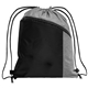 aerial view a black geneva drawstring backpack - 210d polyester, image 1 of 2