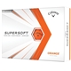 aerial view a matte orange callaway supersoft golf ball, image 1 of 2