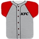 aerial view a baseball 1 17 x 18 jersey shaped cooling towel, image 1 of 2