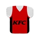 aerial view a basketball 1 17 x 18 jersey shaped cooling towel, image 1 of 2