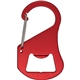 aerial view a red carabiner bottle opener, image 1 of 2