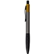 aerial view a gold two - tone metal pen with silicone grip, image 1 of 2