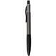 aerial view a silver two - tone metal pen with silicone grip, image 1 of 2