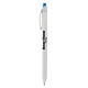 a white barrel with blue ink energel go gel ink pen