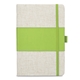 aerial view a lime green fabric soft cover journal notebook 5.625 x 8.375, image 1 of 6