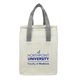 aerial view a gray ares recycled non - woven 12 can cooler, image 1 of 9