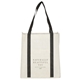 aerial view a black pluto recycled non - woven small grocery tote, image 1 of 3