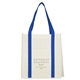 aerial view a royal pluto recycled non - woven small grocery tote, image 1 of 2