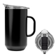 aerial view a black 67 oz marston stainless steel pitcher, image 1 of 2