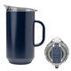 aerial view a navy 67 oz marston stainless steel pitcher, image 1 of 2