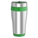aerial view a green pms 7482 c tumbler with steel coated color trim shell - 16 oz, image 1 of 2