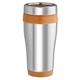 aerial view a orange 172 c tumbler with steel coated color trim shell - 16 oz, image 1 of 2