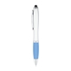 aerial view a carolina blue 292 c curvaceous twist ballpoint pen stylus, image 1 of 2