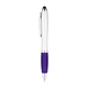 aerial view a purple violet c curvaceous twist ballpoint pen stylus, image 1 of 2