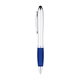 aerial view a navy blue 541 c curvaceous twist ballpoint pen stylus, image 1 of 2