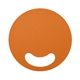 aerial view a orange 1585 c circle die - cut hand fan, image 1 of 6