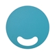 aerial view a turquoise 312 c circle die - cut hand fan, image 1 of 6