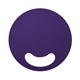 aerial view a purple 274 c circle die - cut hand fan, image 1 of 5