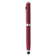 aerial view a red pms 187c atlas laser / stylus / flashlight pen, image 1 of 2