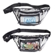 a group of clear fanny pack with triple zipper - blank