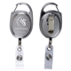 a group of pataskala 30 cord shiny chrome finish solid metal retractable badge reel and badge holder with laser imprint (patent d539, 122)