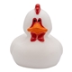 aerial view a white charming mini rubber chicken, image 1 of 4