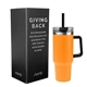 aerial view a orange 40 oz aws intrepid stainless steel tumbler, image 1 of 3